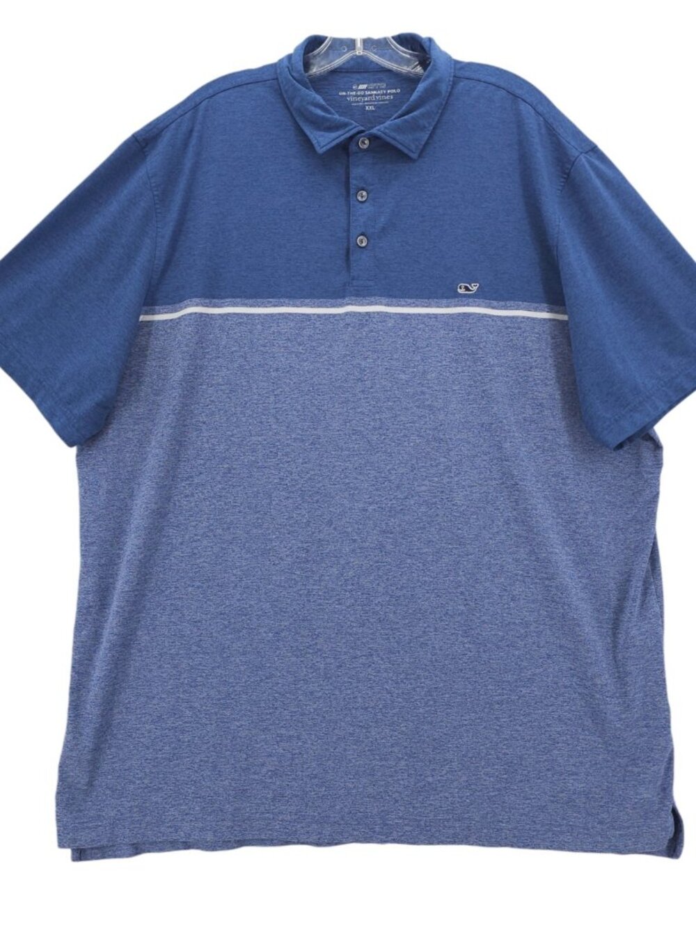 VINEYARD VINES On-The-Go Sankaty Polo Shirt OTG Blue Heather Colorblock XXL